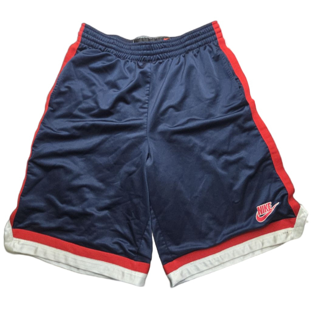 Nike Basketball Shorts Mens Medium Blue Red White Athletic Gym Training Swoosh